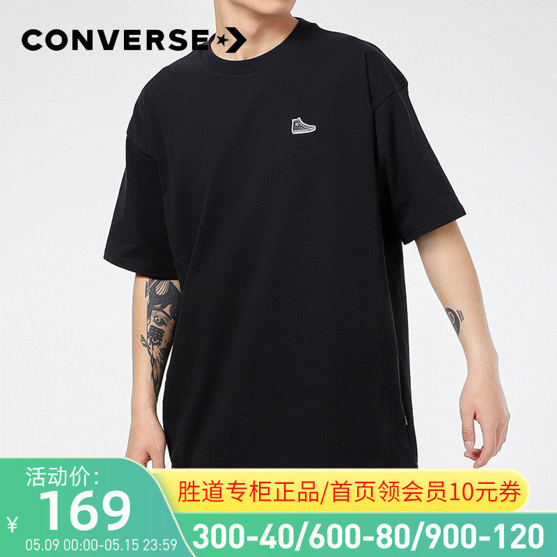Converse Converse short sleeve men 2022 spring new round collar loose tracksuit embroidered T-shirt 10020931