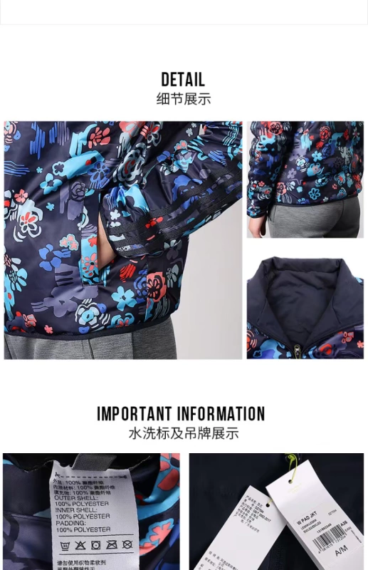Áo khoác nữ Adidas Neo 2019 xuân mới áo khoác cotton thể thao hai mặt DZ7594 - Quần áo độn bông thể thao áo phao nữ cao cấp