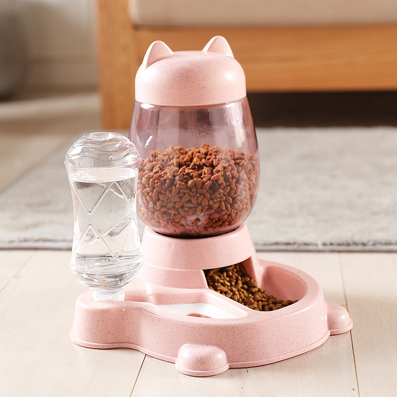 Classic Girl PowderPets water grain two-in-one automatic pet feeder  Cat food Dog Food bowl water grain Double bowl Anti overturning Dog bowl articles