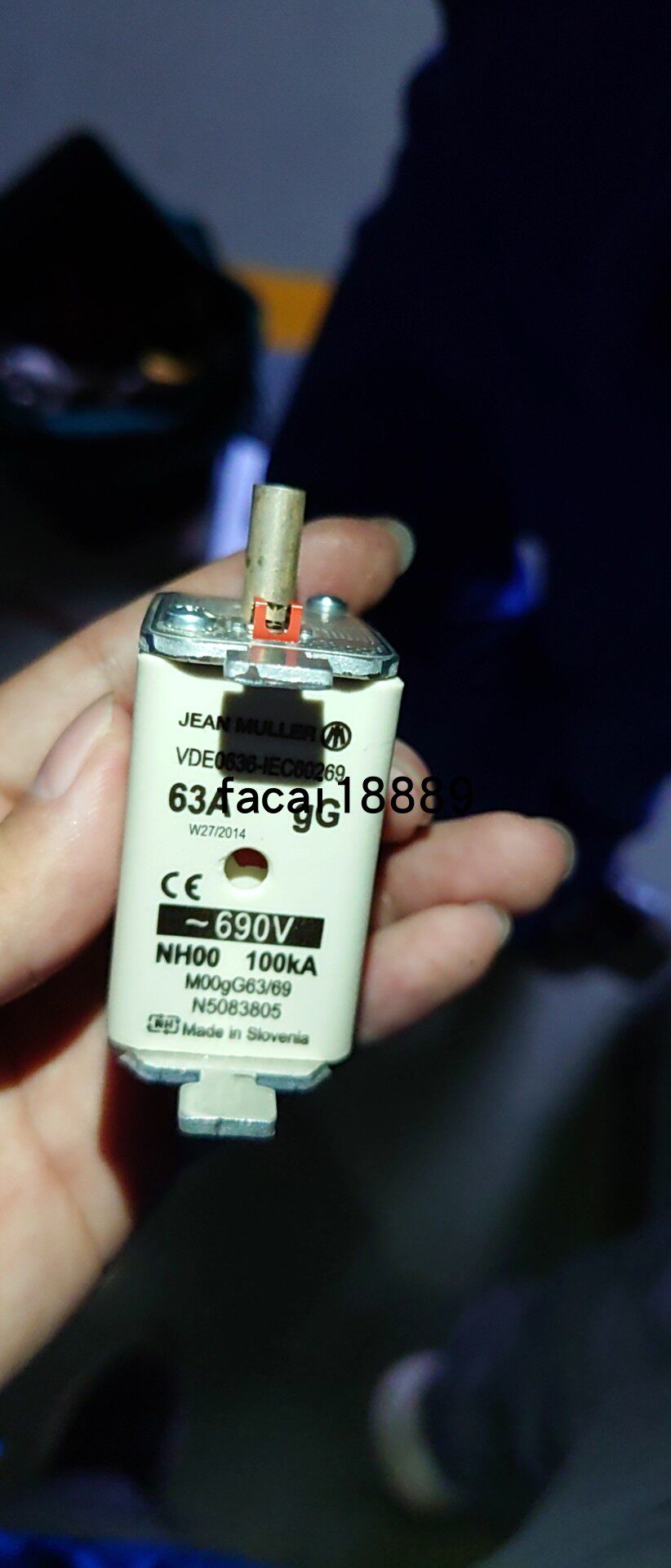JEAN MULLER 63A 690V NH00 100KA 100KA M00GG63 69 N5083805 FUSE