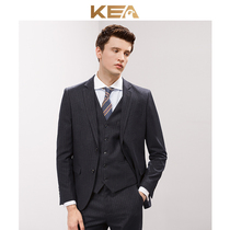 Winter groom suit suit mens thick slim wedding business casual striped dress wedding suit three-piece set