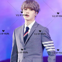 (V2) thom browne 18 spring new mens single breasted arm striped casual suit