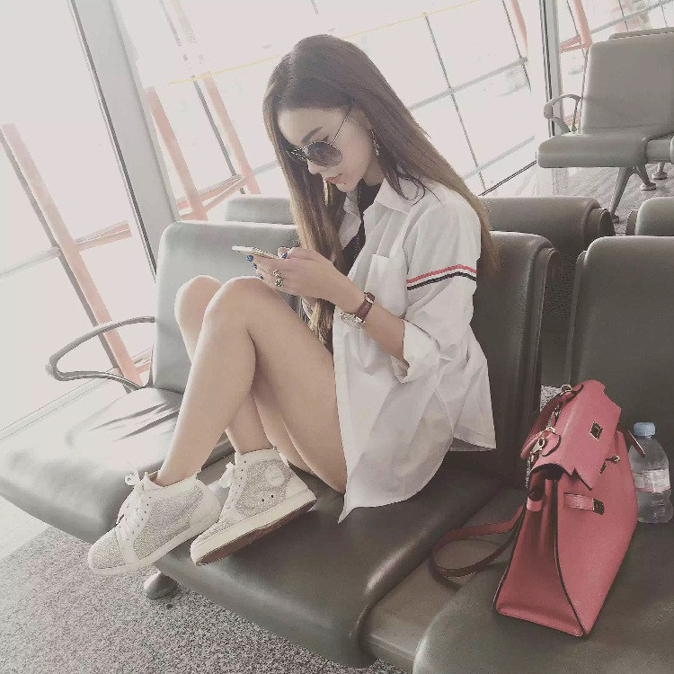 thom browne17 new TB shirt sleeve striped unisex classic long sleeve shirt shirt