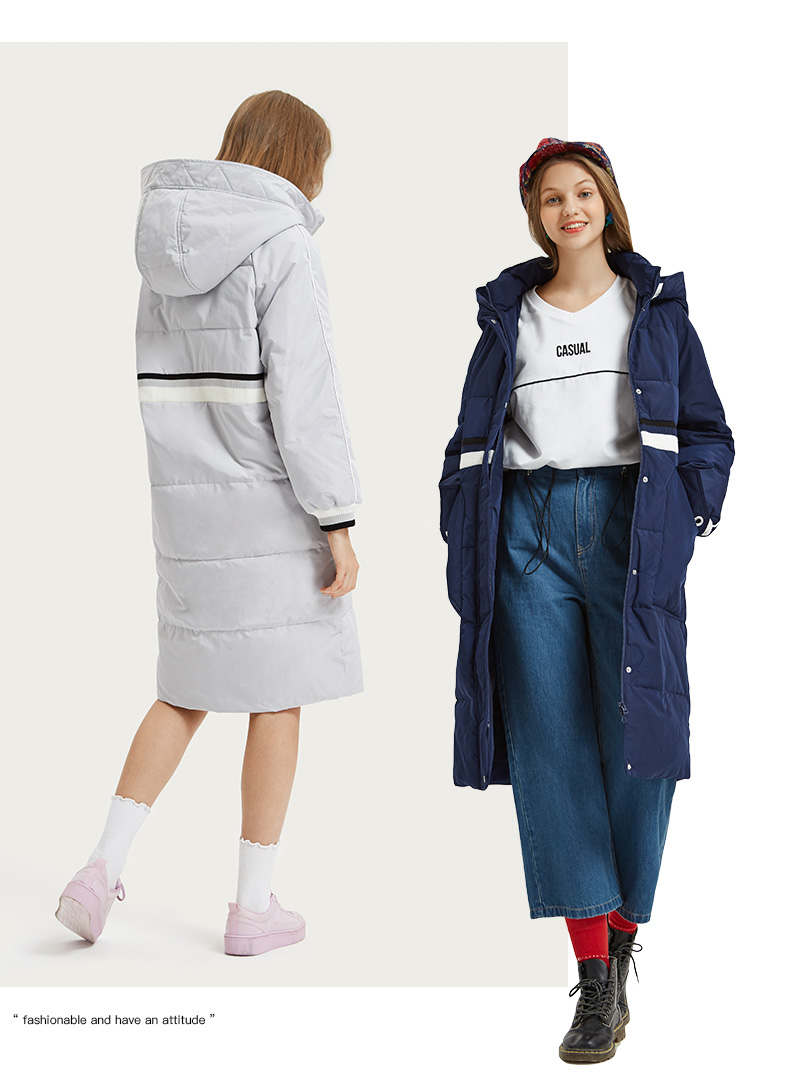 A21 mùa thu đông mới áo khoác cotton nữ ấm áp thời trang hoang dã màu hit trùm đầu dài tay áo khoác cotton dài tay - Bông áo phao siêu nhẹ nữ