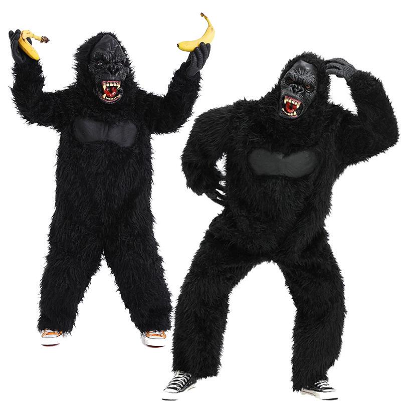Plush Chimpanzee Costume Cartoon Animal Jumpsuit Children's King Kong Halloween Party Role Play Adult Parent-Child