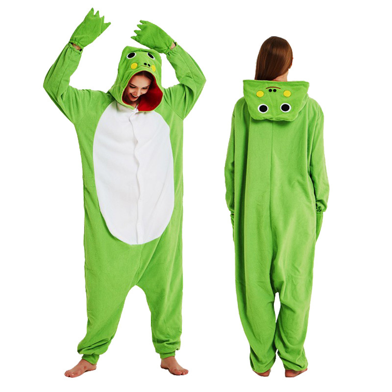 Naruto Toad Frog Anime Cartoon Frog One-Piece Pajamas Adult Men and Women Cute Autumn and Winter Hooded Costume