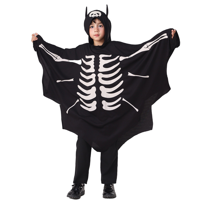 Halloween Children's Glow-In-The-Dark Ghost Bat Costume Boys' Cosplay Skeleton Cape Horror Performance Costume Halloween Children's Glow-In-The-Dark Ghost Bat Costume Boys' Cosplay Skeleton Cape Horror Performance Costume