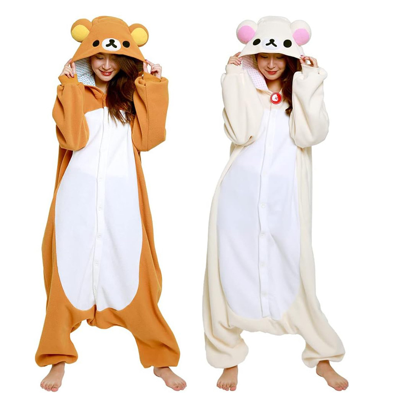 Sazac Japan Authentic Rilakkuma Kigurumi Bear Sister Adult Cartoon Onesie Pajamas Rilakkuma