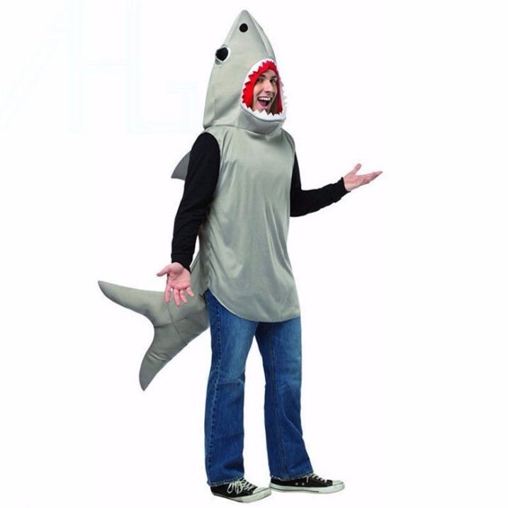 Shark Costume Cartoon Animal Shark Hoodie Performance Costume Halloween Unisex School Company Props Cosplay