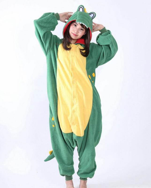 2016 Autumn/Winter New Crocodile Cartoon Animal Onesie Pajamas for Men and Women, Long Sleeve, Thickened Couple Pajamas, Homewear