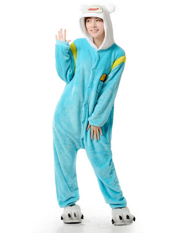 Finn phim hoạt hình động vật một mảnh đồ ngủ nam và nữ nhung đôi san hô Fara Finn kigurumi những người thân bộ đẹp cho cặp đôi