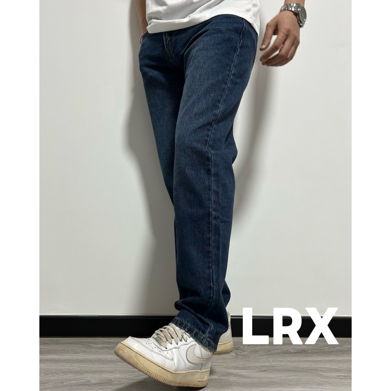 Lrx Export Foreign Trade $89 Spring/Summer Pure Cotton Men's Loose Washed Blue Mid-Waist Straight-Leg Denim Pants