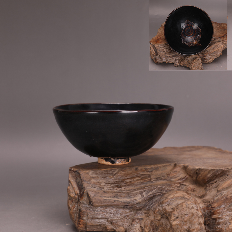 Song Guizhou Kiln Black Mulberry Leaf Tea Bowl Tea Bowl made of old imitation Song Dynasty unearthed ancient porcelain ware ancient playing antique collection swing piece-Taobao
