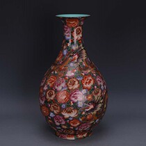 Daqing Qianlong gold silk enamel color dragon wear Wanhua jade pot spring official kiln old goods antique porcelain handmade antique collection