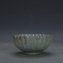 Song Dynasty official kiln iron tire green glaze open piece Kui mouth bowl imitation unearthed official kiln ancient porcelain handmade antique collection ornaments