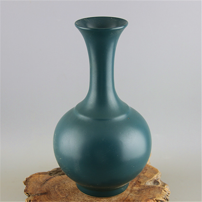 中国古美術 清雍正款 孔雀青釉 暗刻 花瓶 広口壺 古陶磁 骨董品 唐物 古玩 中国古美術 清雍正款 孔雀青釉 暗刻 花瓶 広口壺 古陶磁