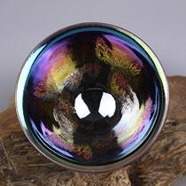 Song Fujian kiln colorful kiln glaze Jianzhan tea bowl old imitation unearthed ancient porcelain handmade porcelain antique collection