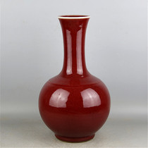 Qing Dynasty handmade porcelain kiln change Festival red glaze bottle Cultural Revolution factory goods antique porcelain antique collection ornaments