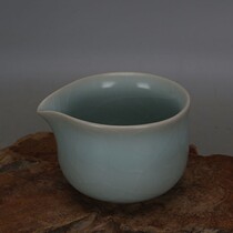 Song Ru kiln sky green glaze open Film public cup tea ceremony accessories well open hand-made antique porcelain antique collection ornaments