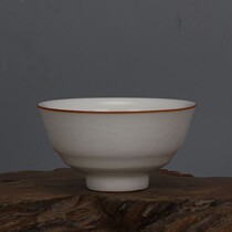 Song Dynasty Ru kiln white glaze three-degree Cup Single Cup Kung Fu Tea Cup handmade agate glaze antique porcelain antique collection ornaments