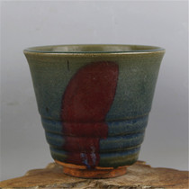 Song Dynasty Junyao one red kiln into flower pot jar to do old imitation unearthed ancient porcelain antique collection ornaments