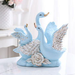 Ceramic Swan Family of Three or Four, Wedding Gift, Home Decoration, Living Room Tv Cabinet, Wine Cabinet Decoration, Ornaments