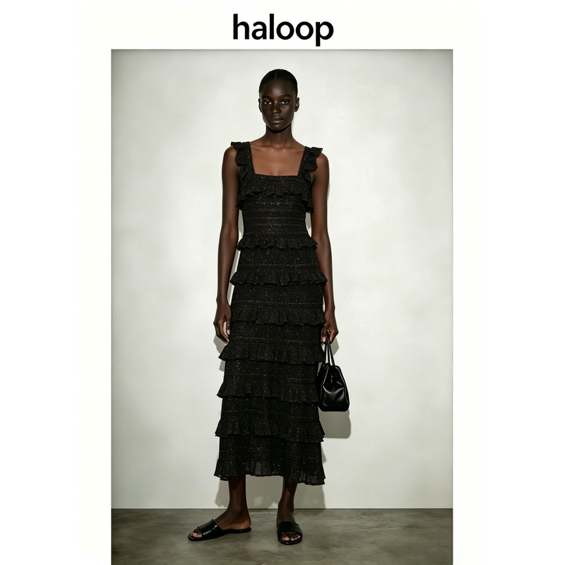Haloop Heavy-Duty Cake Skirt Lace Ruffle Tank-Style Knitted Dress for Women 2026 Summer New Style Inner Wear