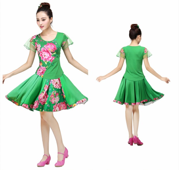 Trang phục khiêu vũ ánh nắng mặt trời tập hợp mùa xuân và mùa hè ngắn tay cho phụ nữ - Khiêu vũ / Thể dục nhịp điệu / Thể dục dụng cụ giày khiêu vũ sagadance