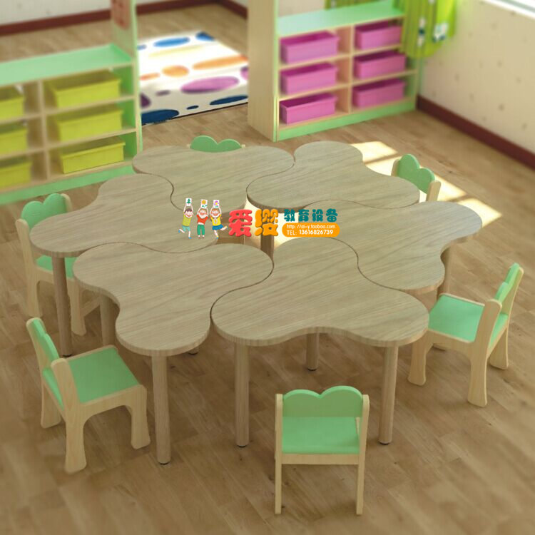 Kindergarten Solid Wooden Table And Chair Children S Writing And