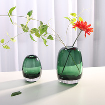Kolai Japanese hand-made color painting process vase round thick glass vase decorative hydroponic flower Ware
