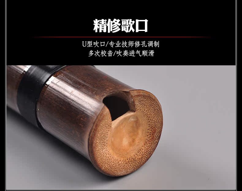Vật liệu cũ tinh chế lỗ 乐器 / nhạc cụ / hai phần của một cây tre tím / GF điều chỉnh tám lỗ sáu lỗ Xiao / người mới bắt đầu - Nhạc cụ dân tộc đàn đáy