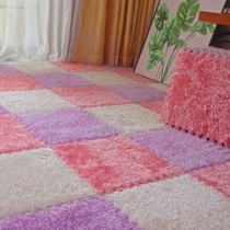 Net red household stitching suede foam floor mat fluff mat simple bedroom living room absorbent puzzle carpet thickened