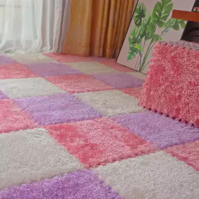 Net red home stitching suede foam mat fluff mat simple bedroom living room absorbent puzzle carpet thickened