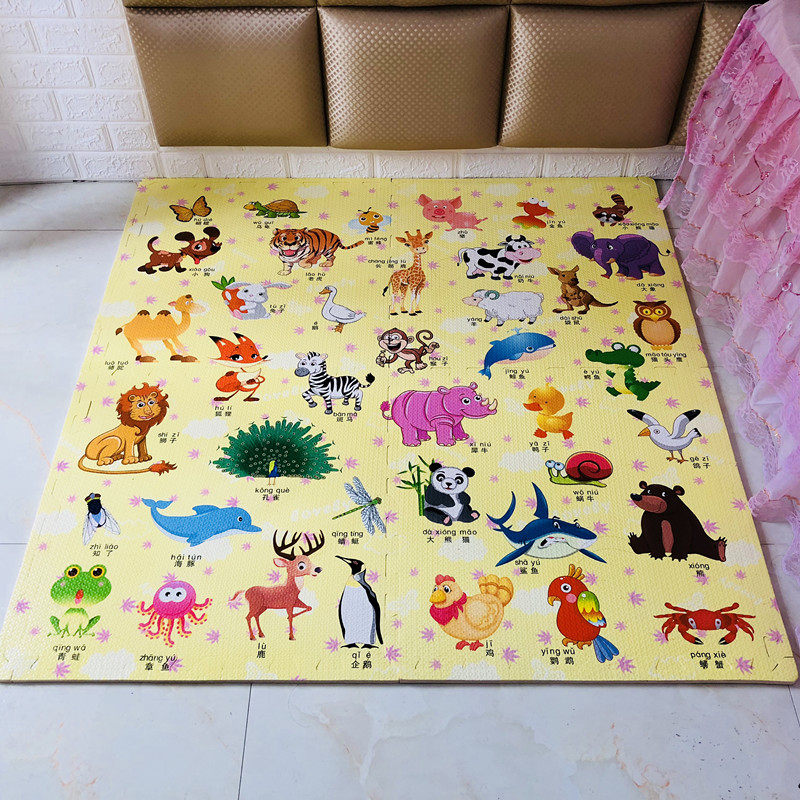 Children Cartoon Foam Puzzle Ground Mat 60X60 Large Number Baby Puzzle Splicing Crawl Mat Floor Mat Thickened