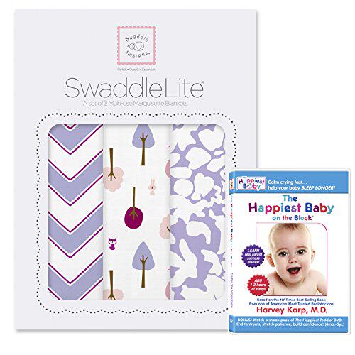 SwaddleDesigns SwaddleLite Set of 3 Cotton Marquise