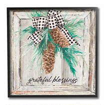 Stupell Industries Grateful Blessing Phrase Winter Pi