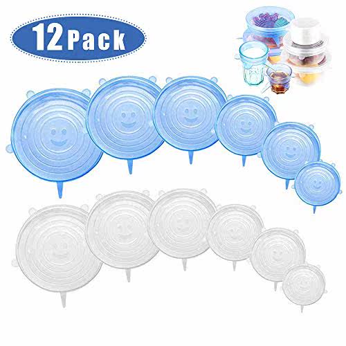 BlueWhite Silicone Stretch Lidds 12 Pack Reusable