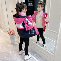 Girls  three-in-one coat 2021 new winter clothing thickened outdoor foreign style childrens middle and large childrens detachable stormtrooper jacket