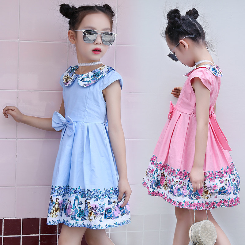 Girls cotton skirt 2022 new summer dress sleeveless suspender skirt cotton skirt princess skirt small, medium and large children's dress