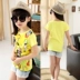 Áo sơ mi nữ tay ngắn cho bé gái mùa hè mới đầm Hàn Quốc thấm mồ hôi cổ tròn hoạt hình anime graffiti thủy triều Áo thun quần áo trẻ em xuất khẩu Áo thun