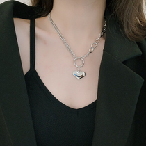 European and American designers cold wind love chain necklace network red and simple pitch tide metal pendant neckchain