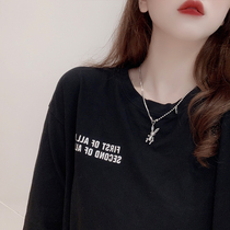 ins mechanical rabbit necklace female personality Net Red simple hip hop choker sweater chain Tide people pendant jewelry