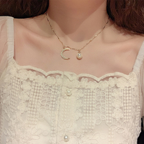 Korean version of ins Joker Pearl Moon choker female Net Red simple temperament pendant elegant necklace neck jewelry