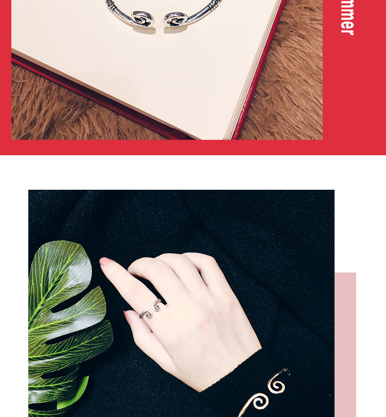 Qitian Dasheng Ngộ Không chặt chẽ chính tả lời nguyền vàng hoop stick bracelet nhẫn set retro nam giới và phụ nữ vài vòng đeo tay bracelet trang sức vòng bạc cho bé