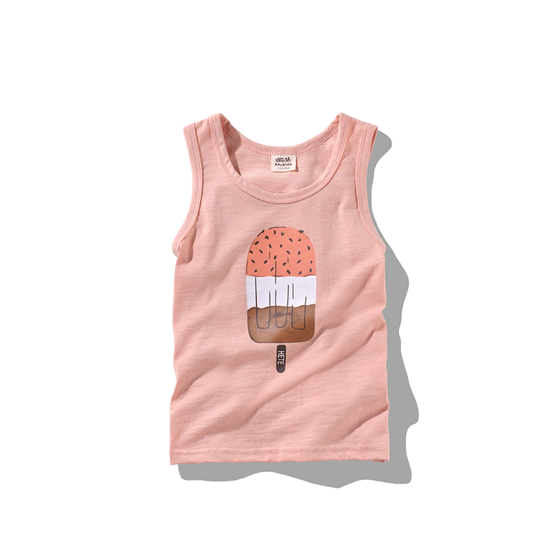 Bambina trẻ em 2018 Summer ăn mặc Boys Vest bông Medium Big Kids Summer Kids Sleeve Sleeve Siennized.