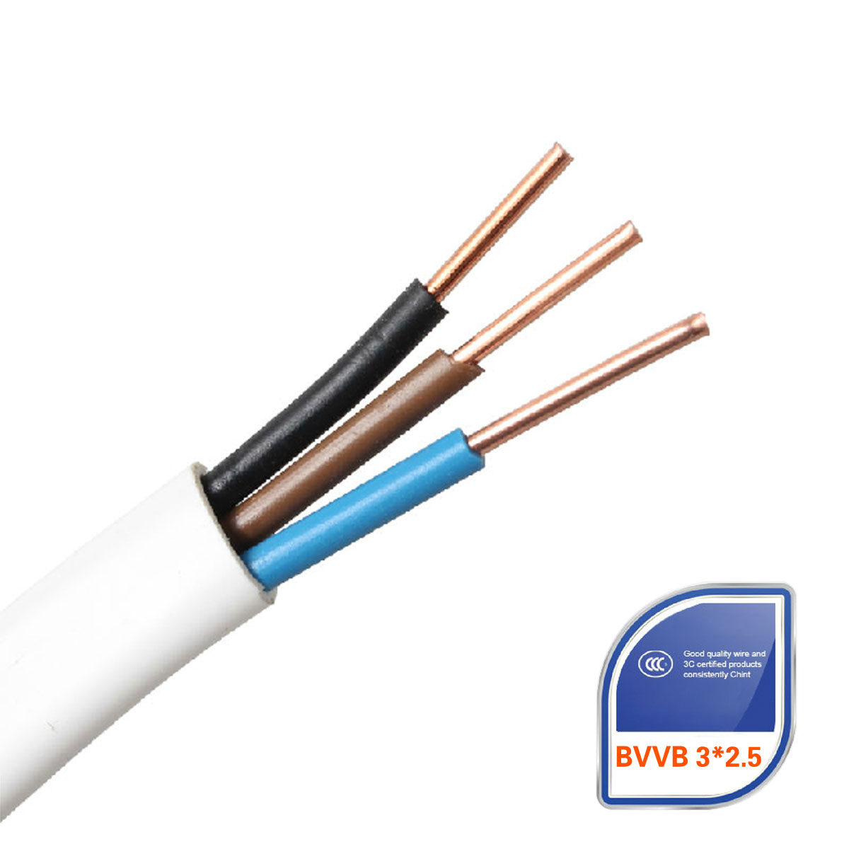 Zhengtai Wire & Cable Flat Line Ming Fitted Wire Three Core Jacket Line BVVB 3 * 2 5 Squared Loose Cut