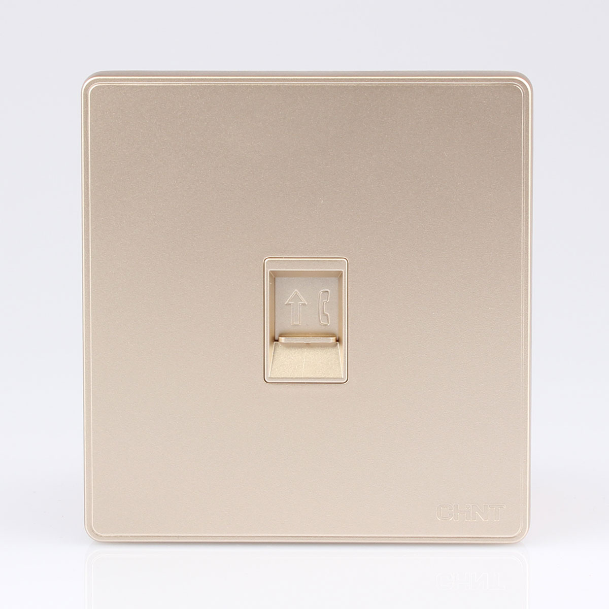 Zhengtai NEW2C One United Quad-core Telephone Socket 86 Type Concealed New Wall Switch Light Champagne Gold