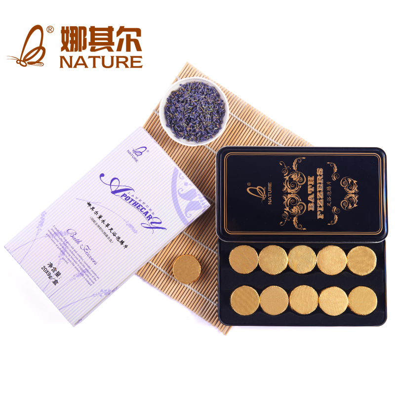 娜其尔 薰衣草足浴泡腾片180g 泡足片泡脚片 足浴药 精油泡脚药粉