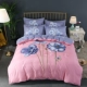 Một gia đình của giường Bốn bông cotton dày 1.8 / 2.0m đơn giản lanh giường chăn bốn bộ Trung Quốc gió - Bộ đồ giường bốn mảnh