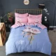 Một gia đình của giường Bốn bông cotton dày 1.8 / 2.0m đơn giản lanh giường chăn bốn bộ Trung Quốc gió - Bộ đồ giường bốn mảnh